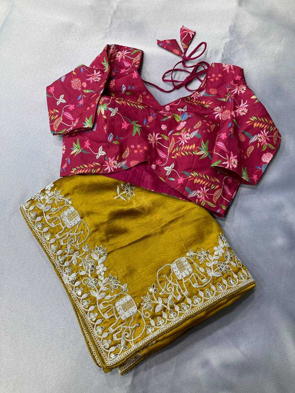 Ynf Rangoli Silk RIN188 Chhava Sarees Wholesale Party Wear Sarees Fancy Sarees Embroidered Sarees Manufacturer