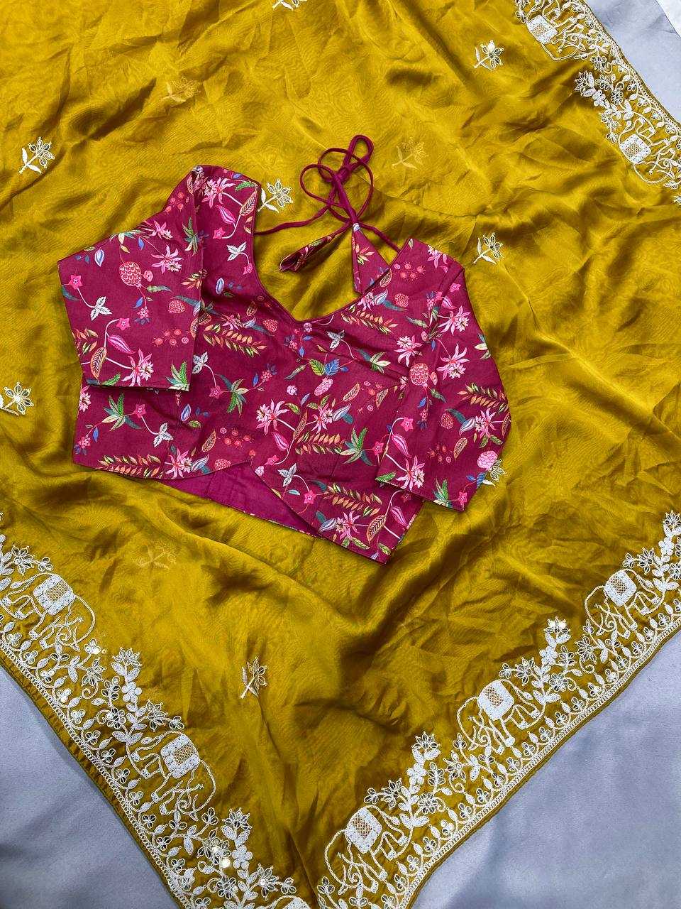Ynf Rangoli Silk RIN188 Chhava Sarees Wholesale Party Wear Sarees Fancy Sarees Embroidered Sarees Manufacturer