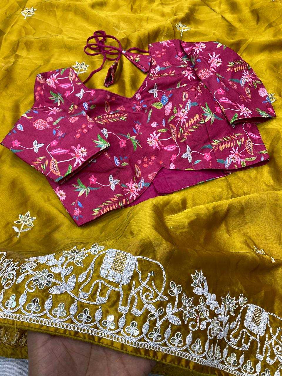Ynf Rangoli Silk RIN188 Chhava Sarees Wholesale Party Wear Sarees Fancy Sarees Embroidered Sarees Manufacturer