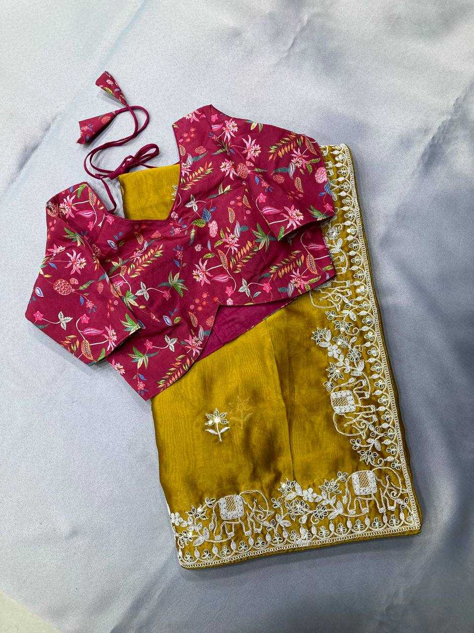 Ynf Rangoli Silk RIN188 Chhava Sarees Wholesale Party Wear Sarees Fancy Sarees Embroidered Sarees Manufacturer
