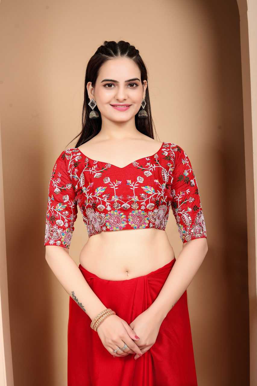 Ynf Rangoli Silk RIN188 Sunflower Sarees Wedding Collections Festive Collections Wholesale Designer Sarees Embroidered Sarees Red Sarees Manufacturer