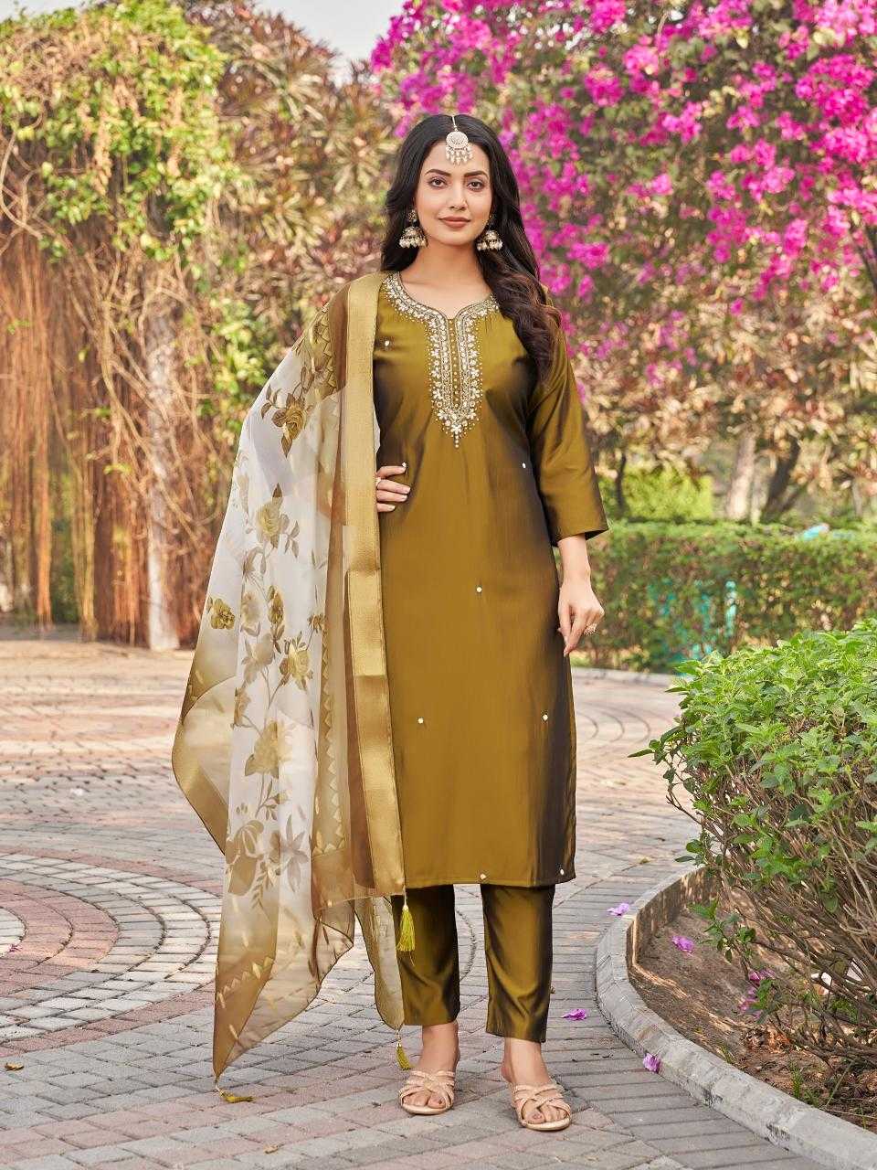 Ynf Rangoli Silk RIN190 AANCHI-PLUS BANSI Setwise Collections Wholesale Dresses & Suits Catalogs Manufacturer