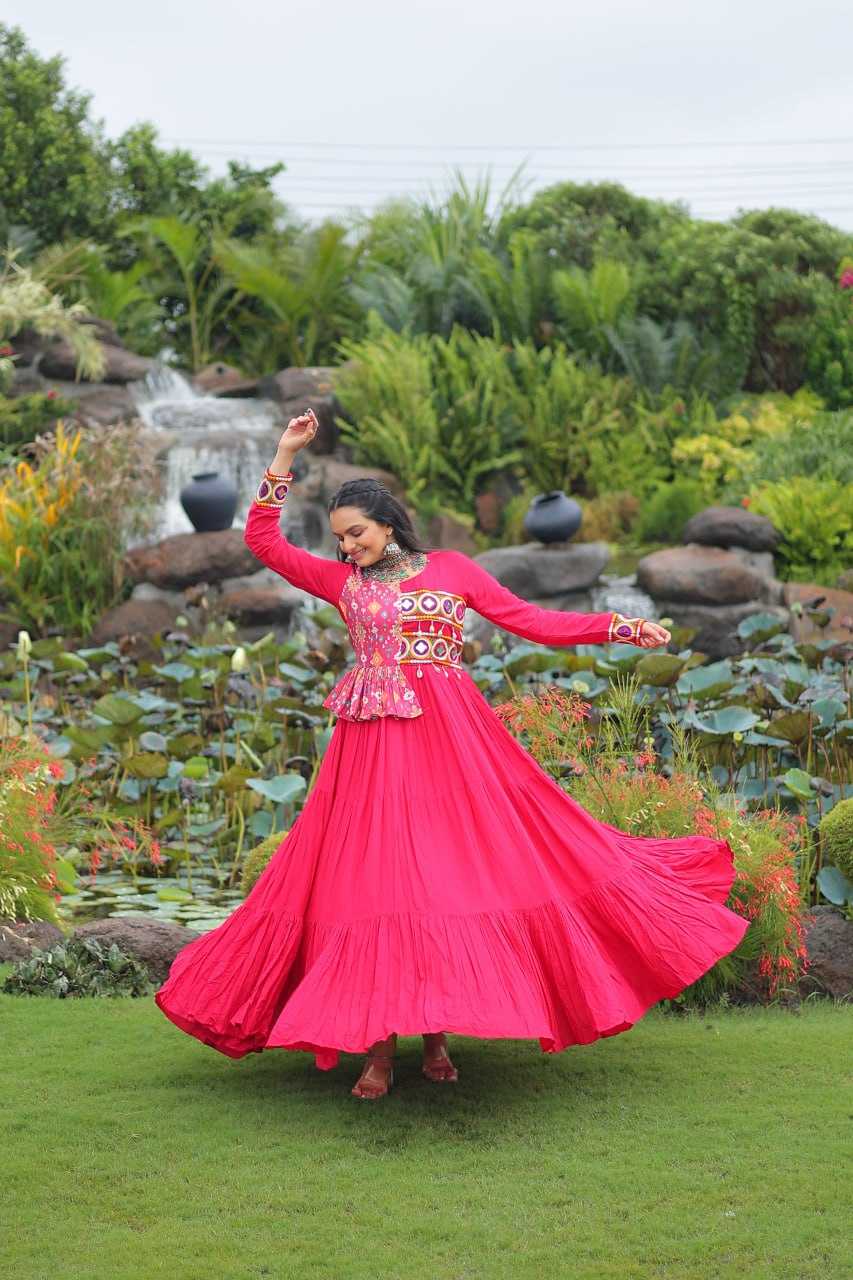 Ynf Rayon KESH491 9257 Gowns Festive Collections Wholesale Printed Gowns Fancy Gowns Embroidered Gown Manufacturer