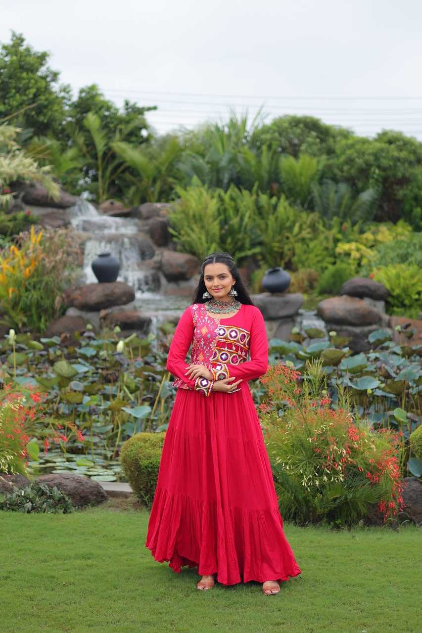 Ynf Rayon KESH491 9257 Gowns Festive Collections Wholesale Printed Gowns Fancy Gowns Embroidered Gown Manufacturer