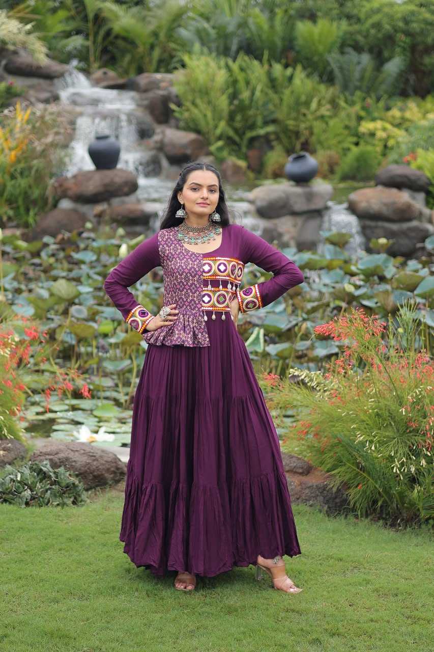 Ynf Rayon KESH491 9257 Gowns Festive Collections Wholesale Printed Gowns Fancy Gowns Embroidered Gown Manufacturer