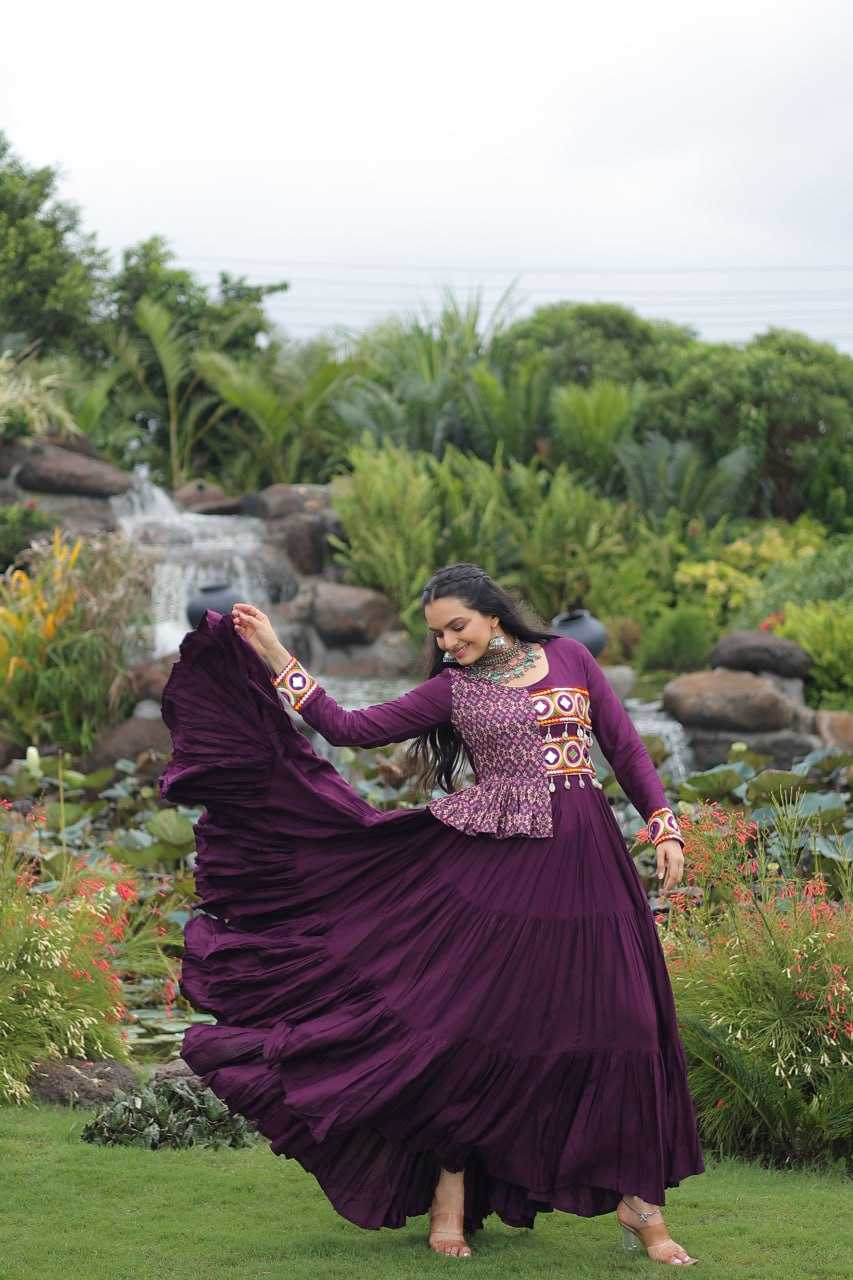 Ynf Rayon KESH491 9257 Gowns Festive Collections Wholesale Printed Gowns Fancy Gowns Embroidered Gown Manufacturer