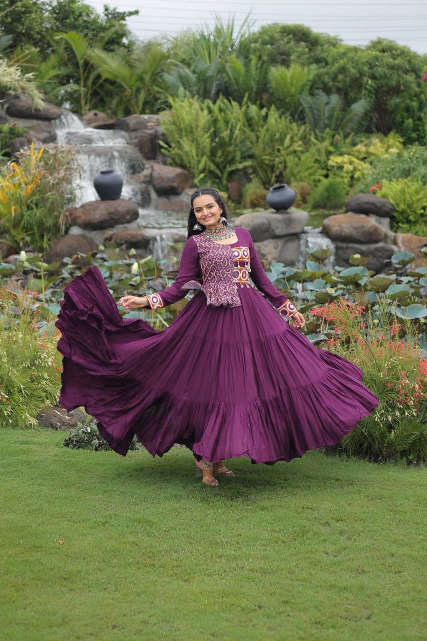 Ynf Rayon KESH491 9257 Gowns Festive Collections Wholesale Printed Gowns Fancy Gowns Embroidered Gown Manufacturer