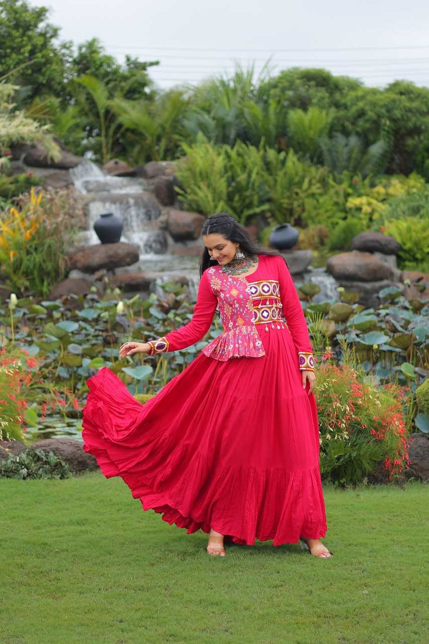 Ynf Rayon KESH491 9257 Gowns Festive Collections Wholesale Printed Gowns Fancy Gowns Embroidered Gown Manufacturer