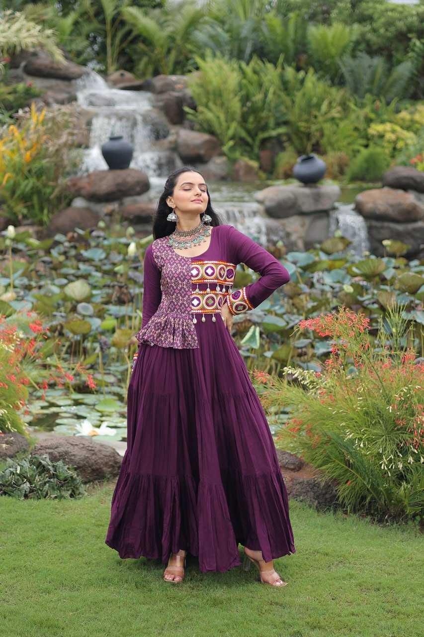 Ynf Rayon KESH491 9257 Gowns Festive Collections Wholesale Printed Gowns Fancy Gowns Embroidered Gown Manufacturer