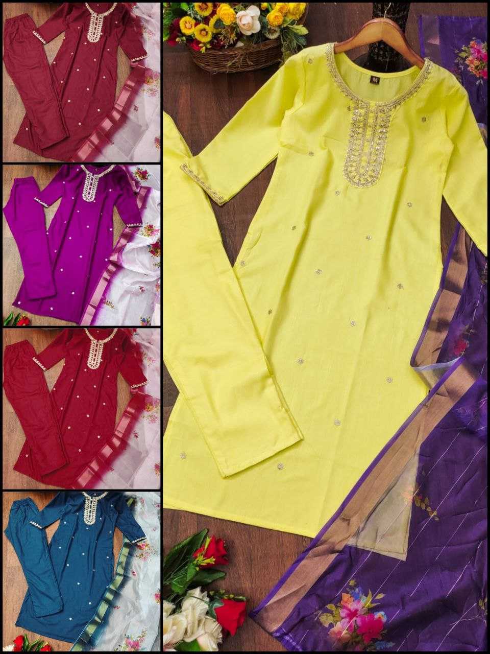 Ynf Rayon KESH517 A5 Kurti Wholesale Rayon Kurtis Kurti Bottom With Dupatta Manufacturer