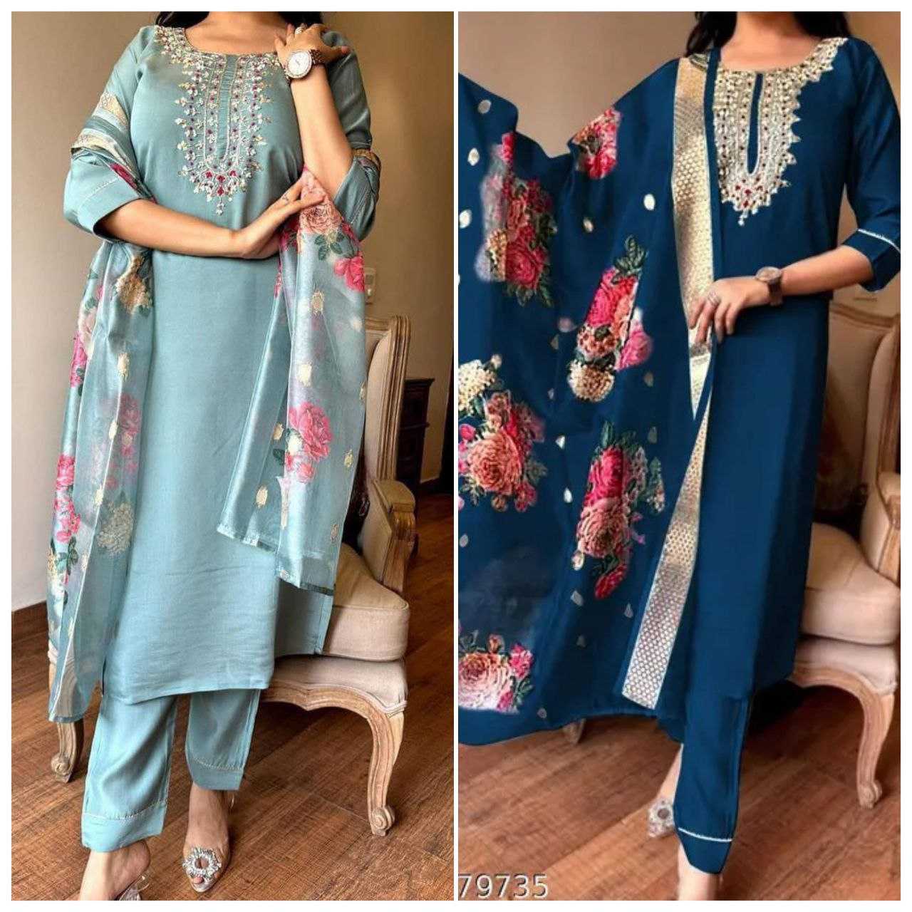 Ynf Rayon KESH517 K1 Kurti Wholesale Rayon Kurtis Embroidered Kurtis Kurti With Pants Manufacturer