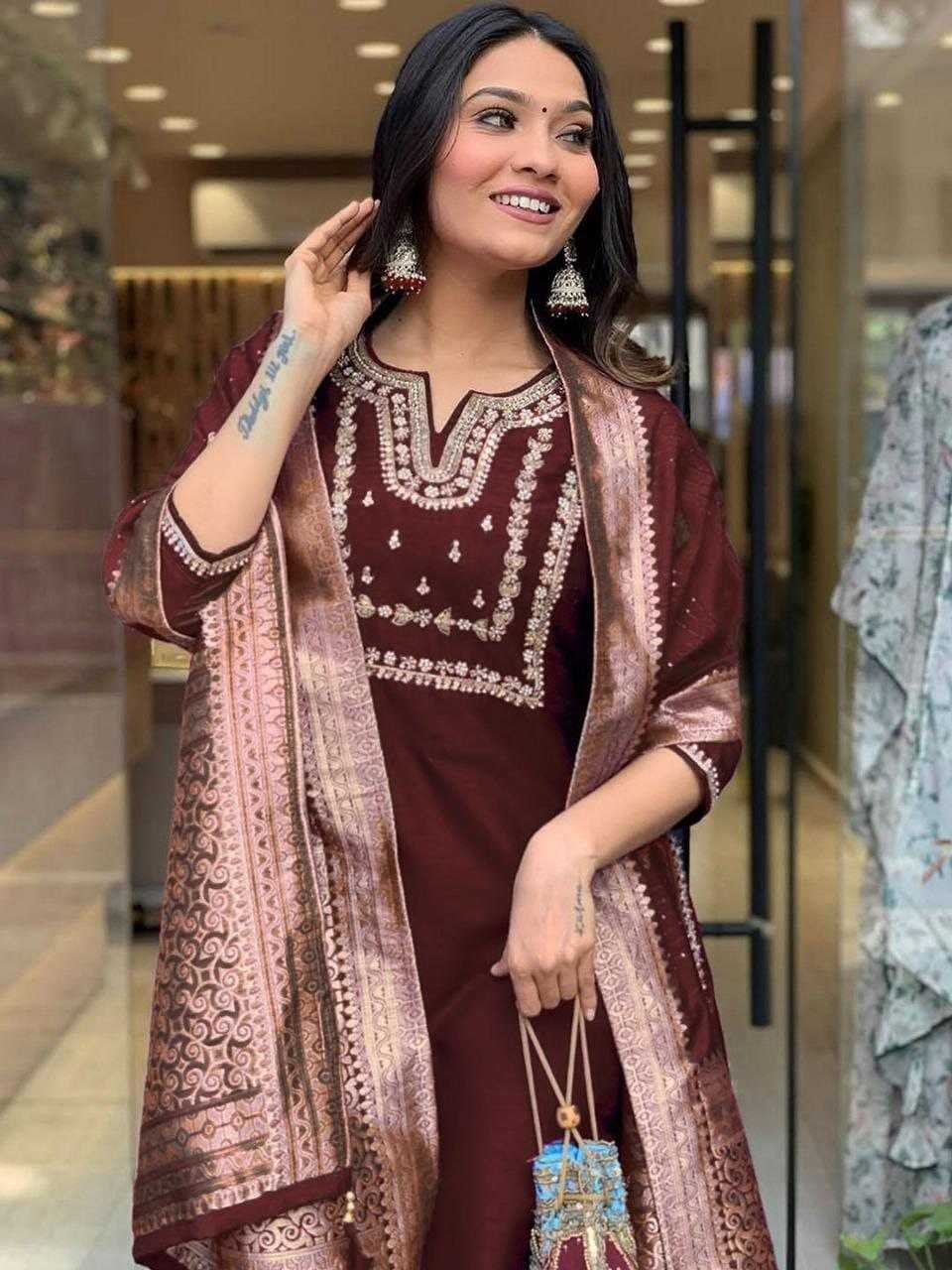 Ynf Rayon KESH517 K4 Suits & Dresses Wholesale Embroidery Suits Party wear suits Silk Suits Manufacturer