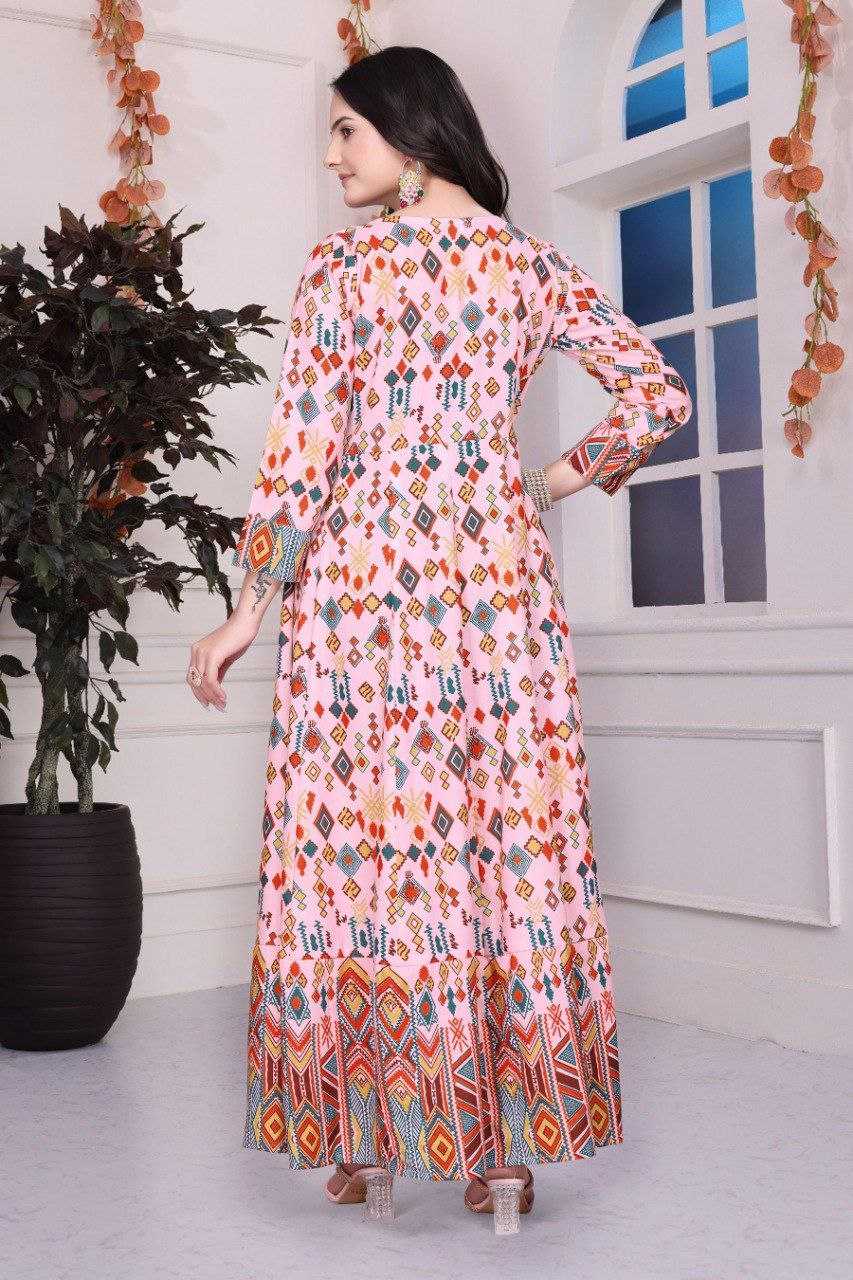 Ynf Rayon KESH554 G 1 Gowns Wholesale Printed Gowns Manufacturer
