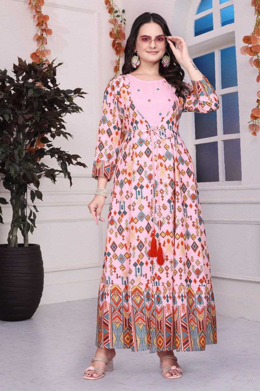 Ynf Rayon KESH554 G 1 Gowns Wholesale Printed Gowns Manufacturer