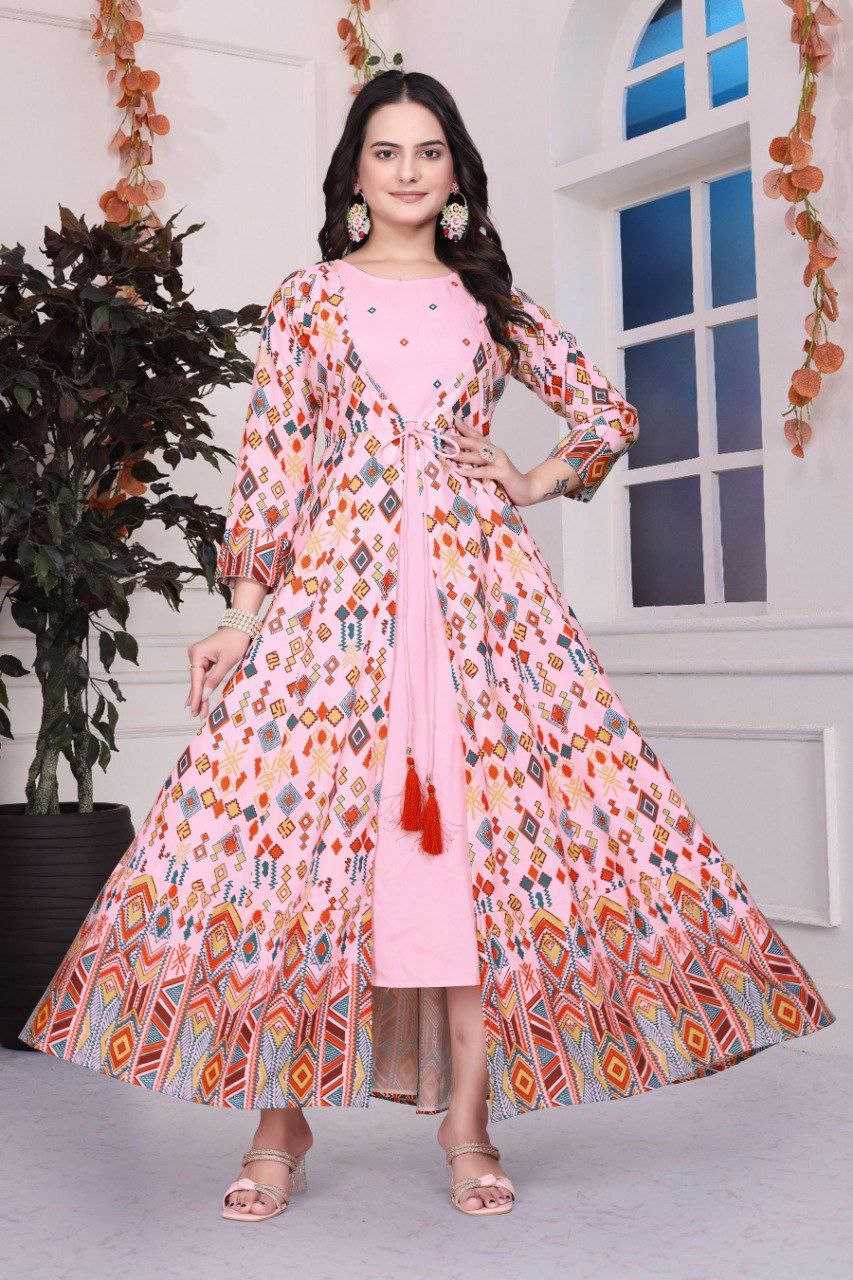 Ynf Rayon KESH554 G 1 Gowns Wholesale Printed Gowns Manufacturer