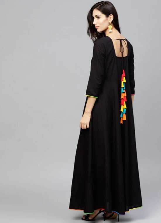 Ynf Rayon KESH559 701 Gowns Western Wears Festive Collections Wholesale Party Gowns Long Gowns Black Gown Manufacturer