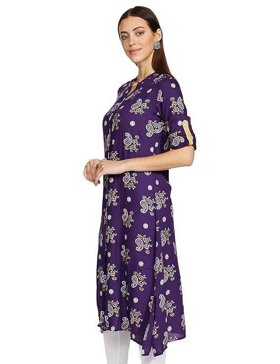 Ynf Rayon KESH559 Navyblue Kurti Wholesale Rayon Kurtis Flared Kurtis Manufacturer