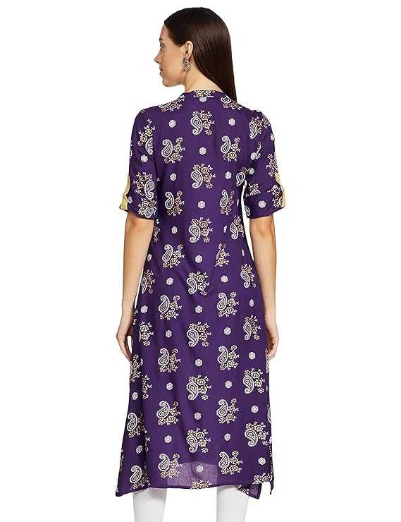 Ynf Rayon KESH559 Navyblue Kurti Wholesale Rayon Kurtis Flared Kurtis Manufacturer