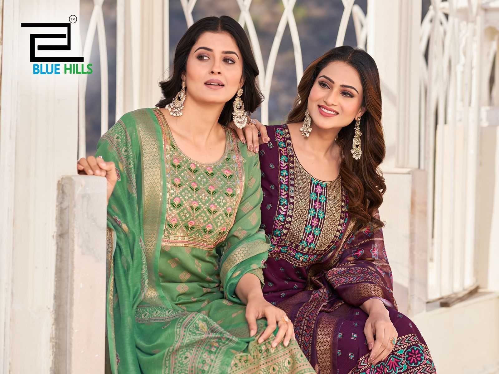 Ynf Rayon RIN190 blue hills-DUPATTA WORLD Setwise Collections Wholesale Kurtis Catalogs Manufacturer