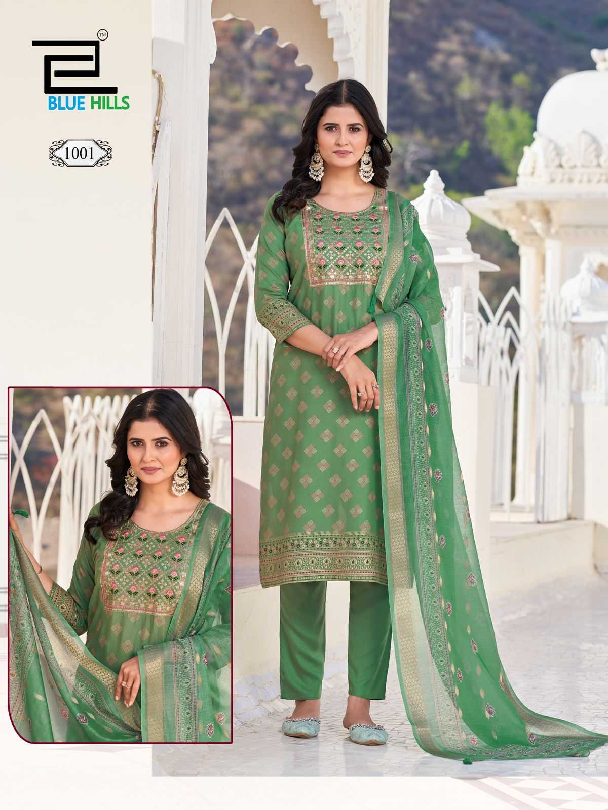 Ynf Rayon RIN190 blue hills-DUPATTA WORLD Setwise Collections Wholesale Kurtis Catalogs Manufacturer
