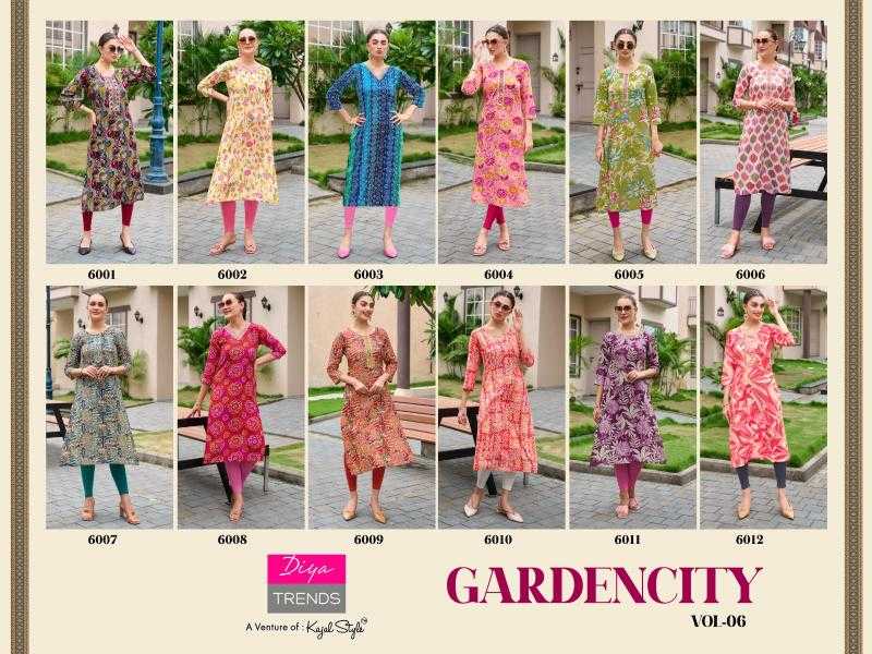 Ynf Rayon RIN190 Diya Trends-Gardencity 6 Setwise Collections Wholesale Kurtis Catalogs Manufacturer
