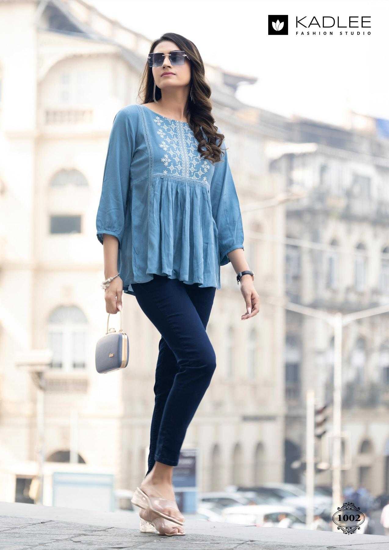 Ynf Rayon RIN190 KADLEE-Crystal Top Setwise Collections Wholesale Kurtis Catalogs Manufacturer