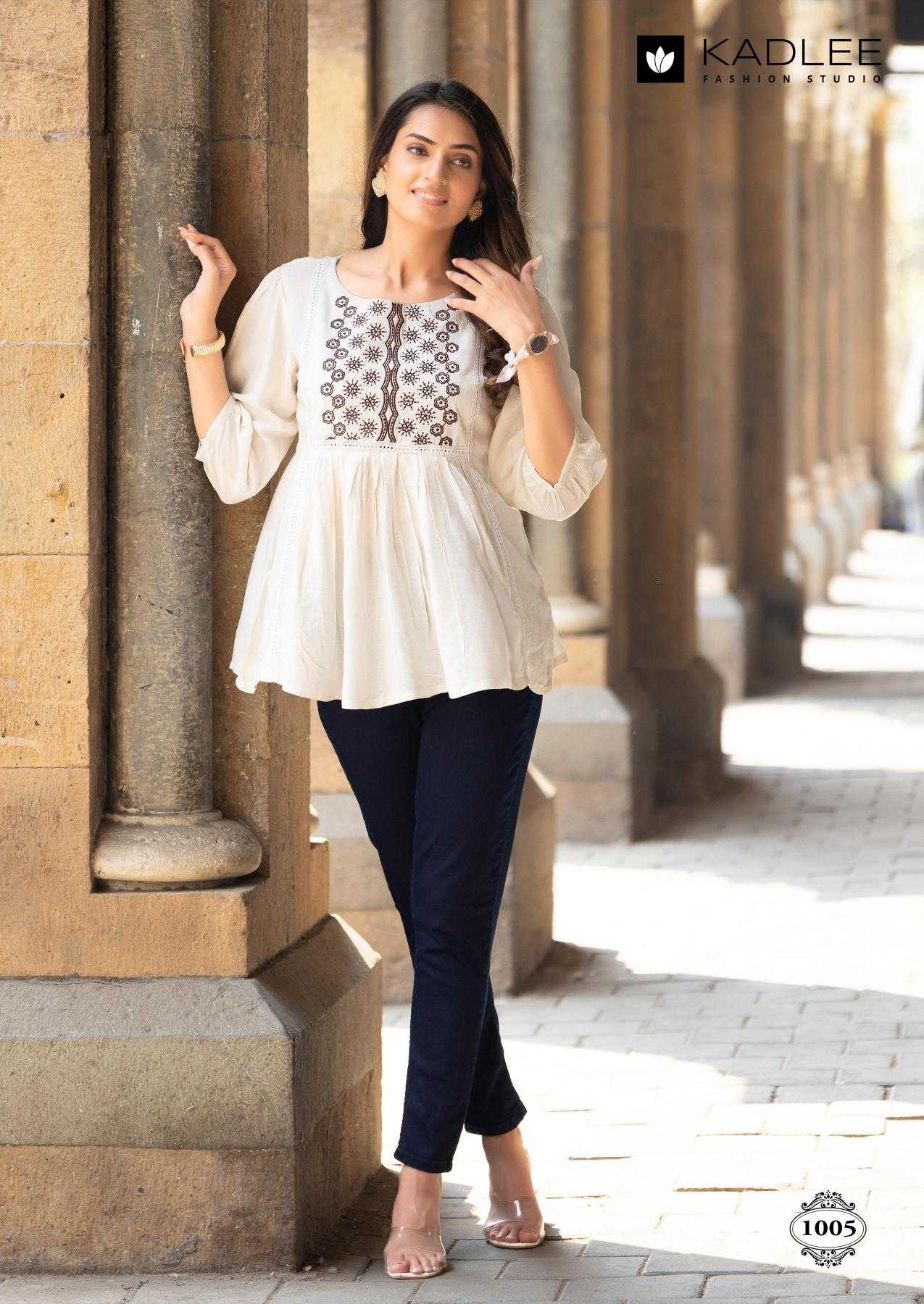Ynf Rayon RIN190 KADLEE-Crystal Top Setwise Collections Wholesale Kurtis Catalogs Manufacturer