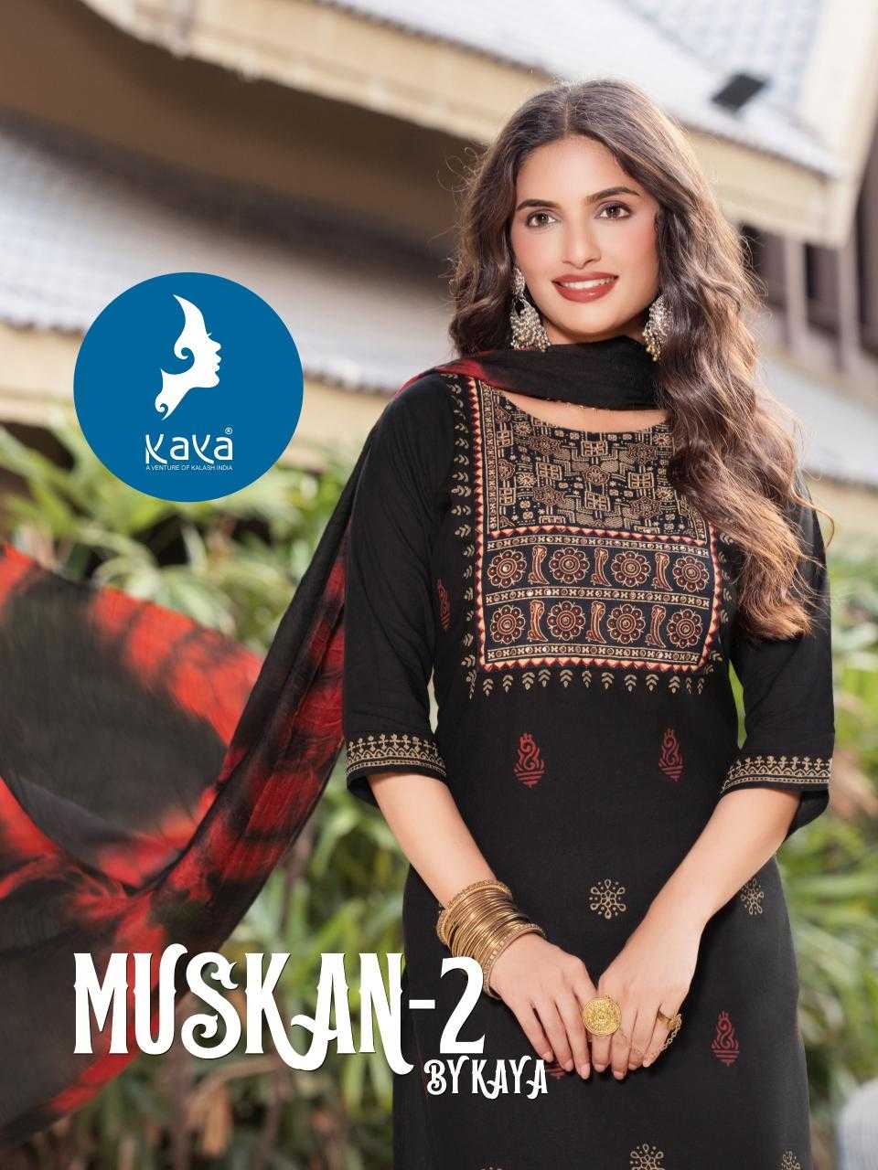Ynf Rayon RIN190 KAYA KURTI-MUSKAN-2 Setwise Collections Wholesale Kurtis Catalogs Manufacturer