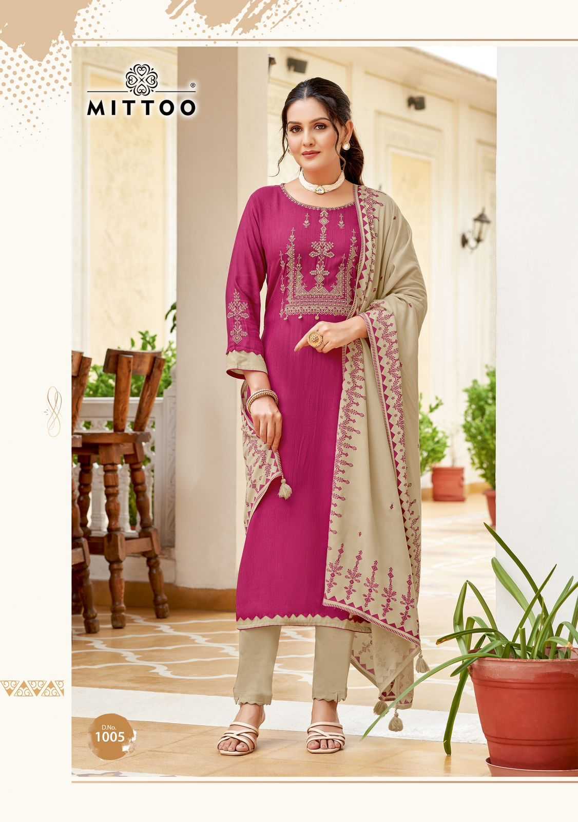 Ynf Rayon RIN190 MITTOO-Festiva Setwise Collections Wholesale Dresses & Suits Catalogs Manufacturer