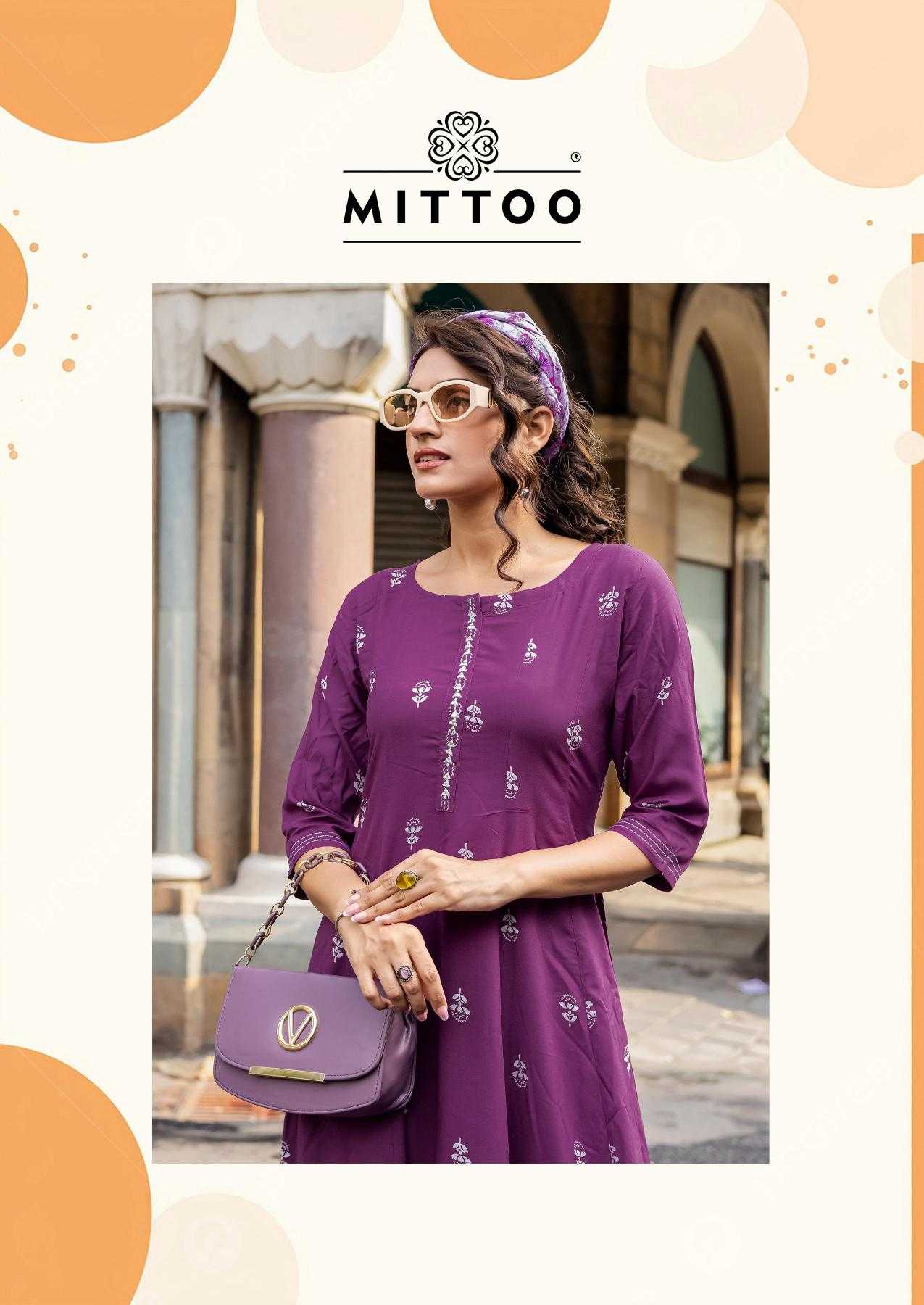 Ynf Rayon RIN190 MITTOO-Toral Setwise Collections Wholesale Kurtis Catalogs Manufacturer