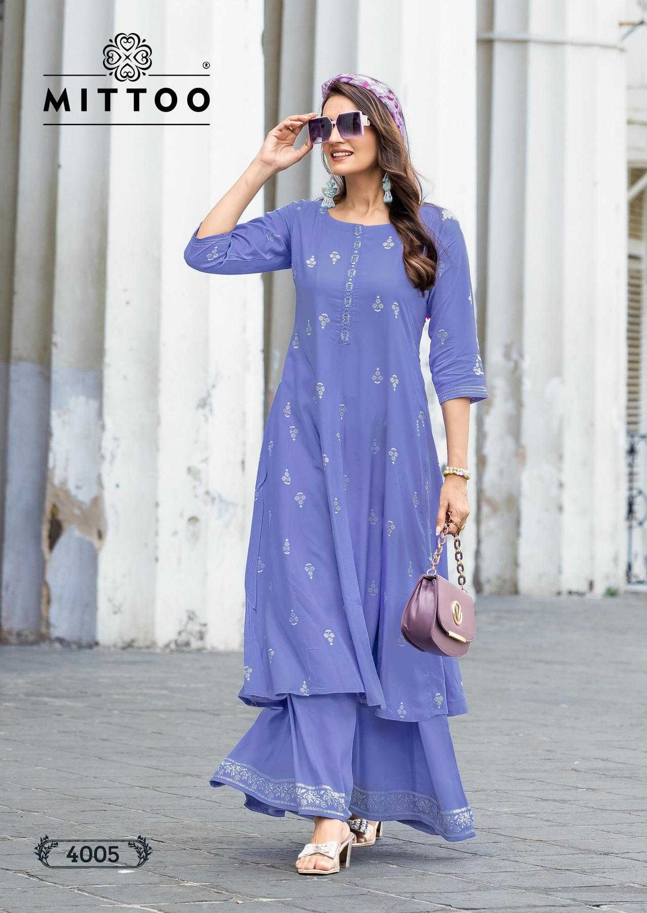 Ynf Rayon RIN190 MITTOO-Toral Setwise Collections Wholesale Kurtis Catalogs Manufacturer
