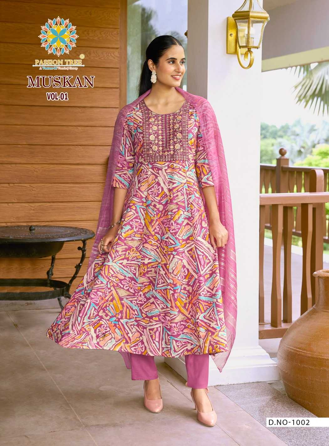 Ynf Rayon RIN190 PASSION TREE-MUSKAN VOL 1 Setwise Collections Wholesale Gowns Catalogs Manufacturer
