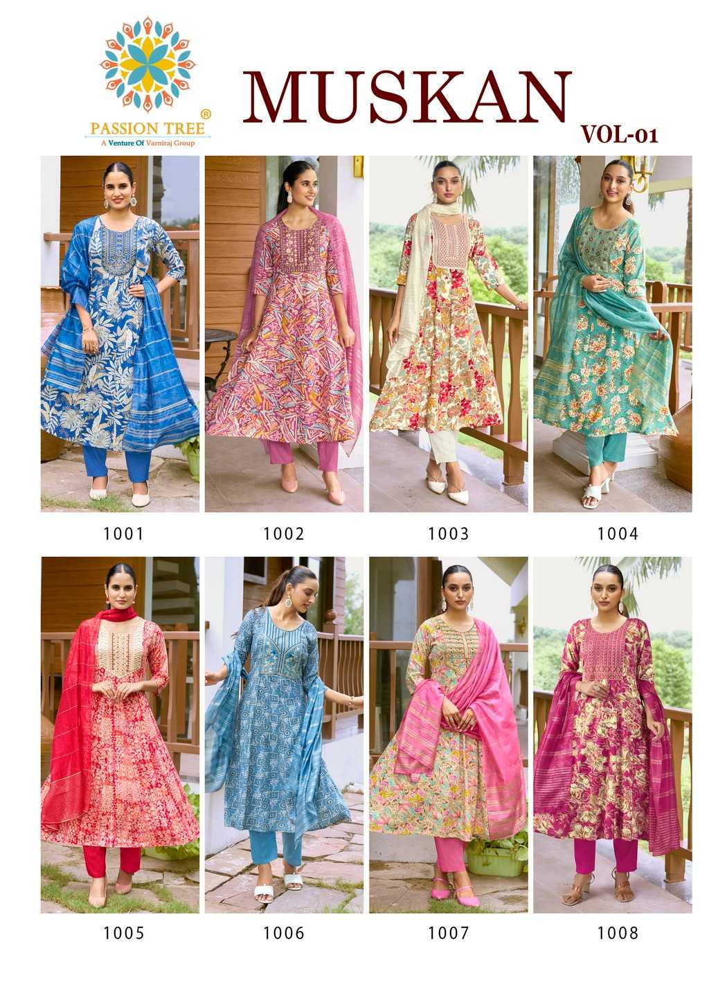 Ynf Rayon RIN190 PASSION TREE-MUSKAN VOL 1 Setwise Collections Wholesale Gowns Catalogs Manufacturer