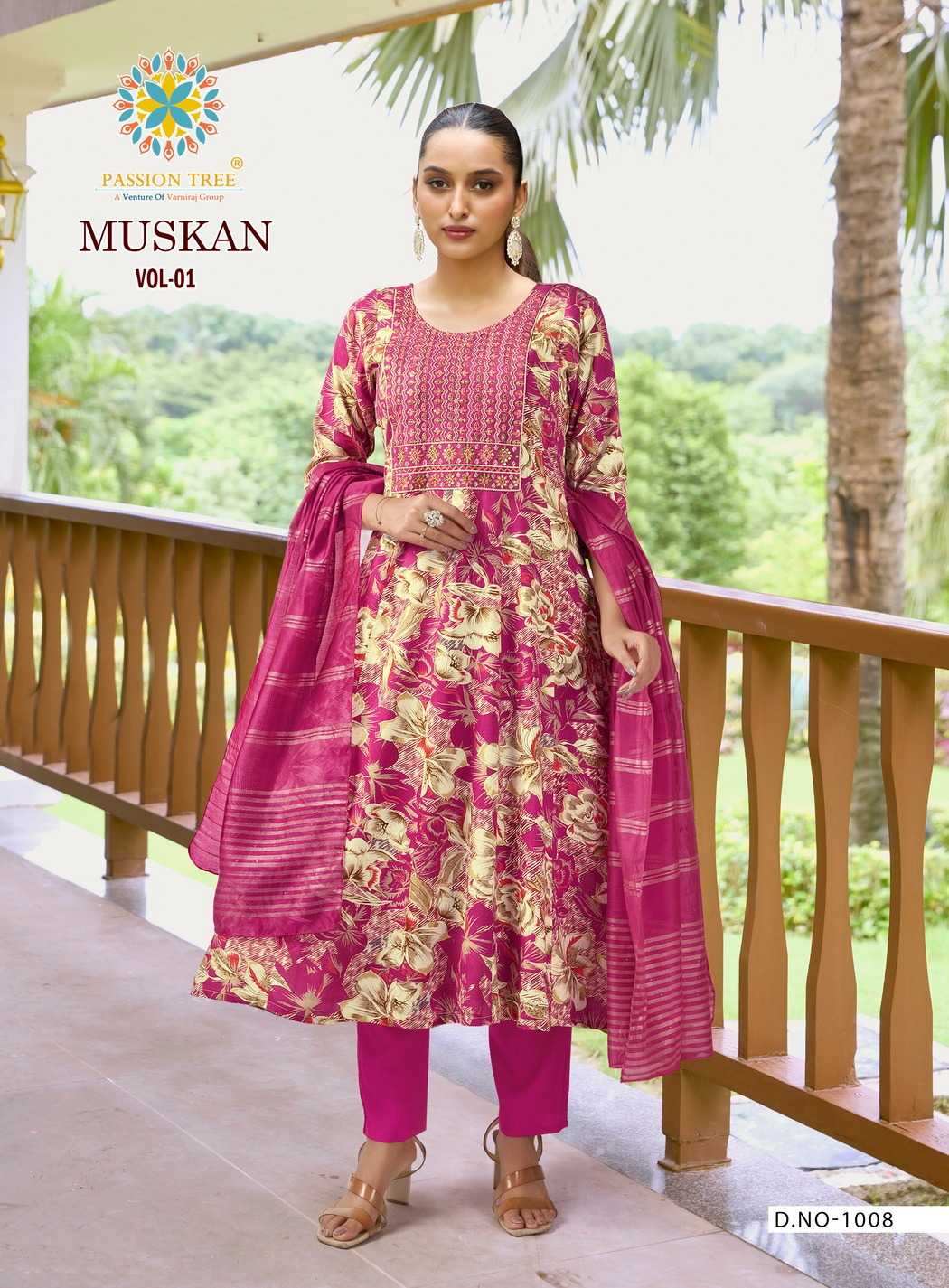 Ynf Rayon RIN190 PASSION TREE-MUSKAN VOL 1 Setwise Collections Wholesale Gowns Catalogs Manufacturer