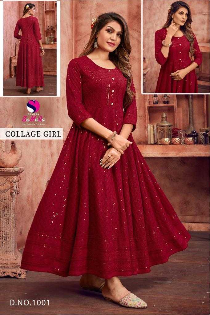 Ynf Rayon RIN190 SaMaRa-COLLEGE GIRL Setwise Collections Wholesale Gowns Catalogs Manufacturer