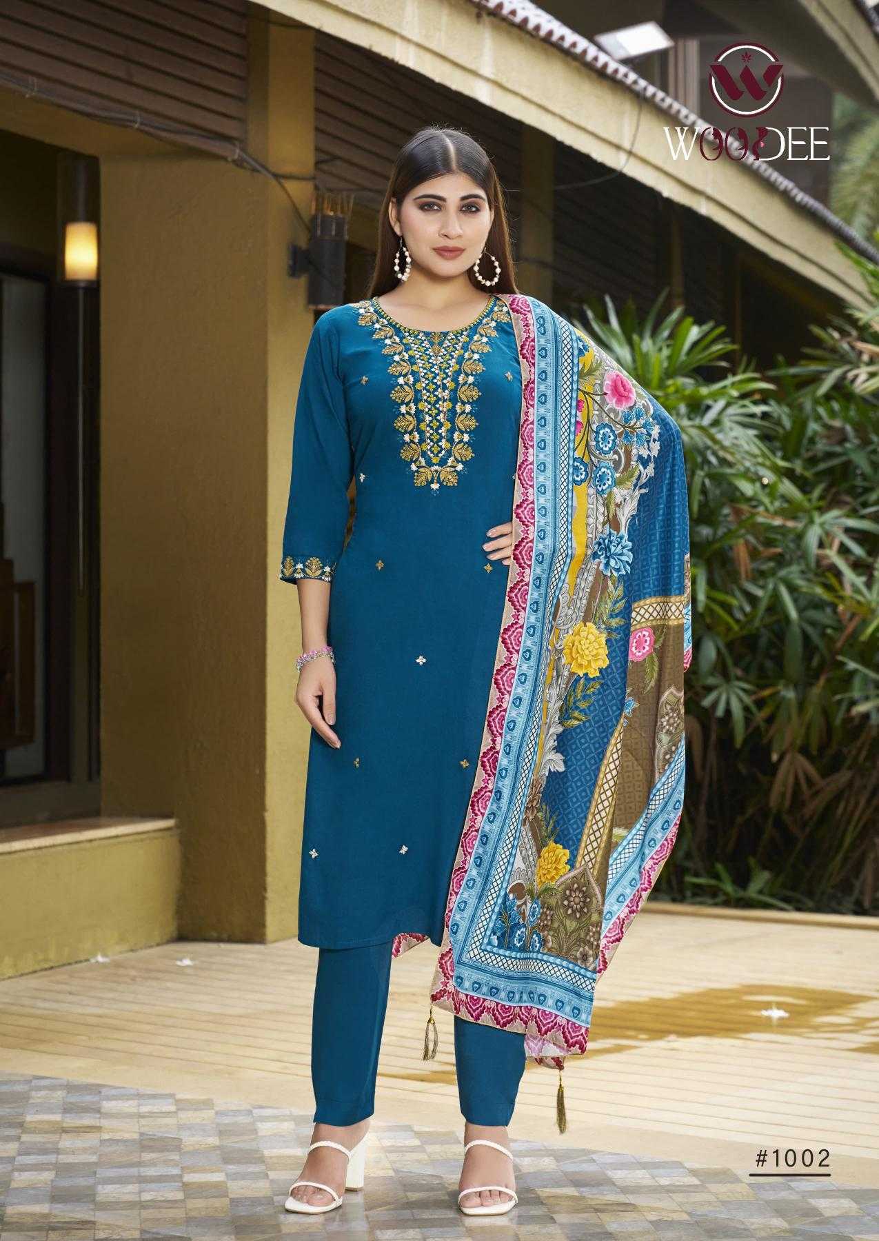 Ynf Rayon RIN190 WOODEE-APSARA Setwise Collections Wholesale Dresses & Suits Catalogs Manufacturer