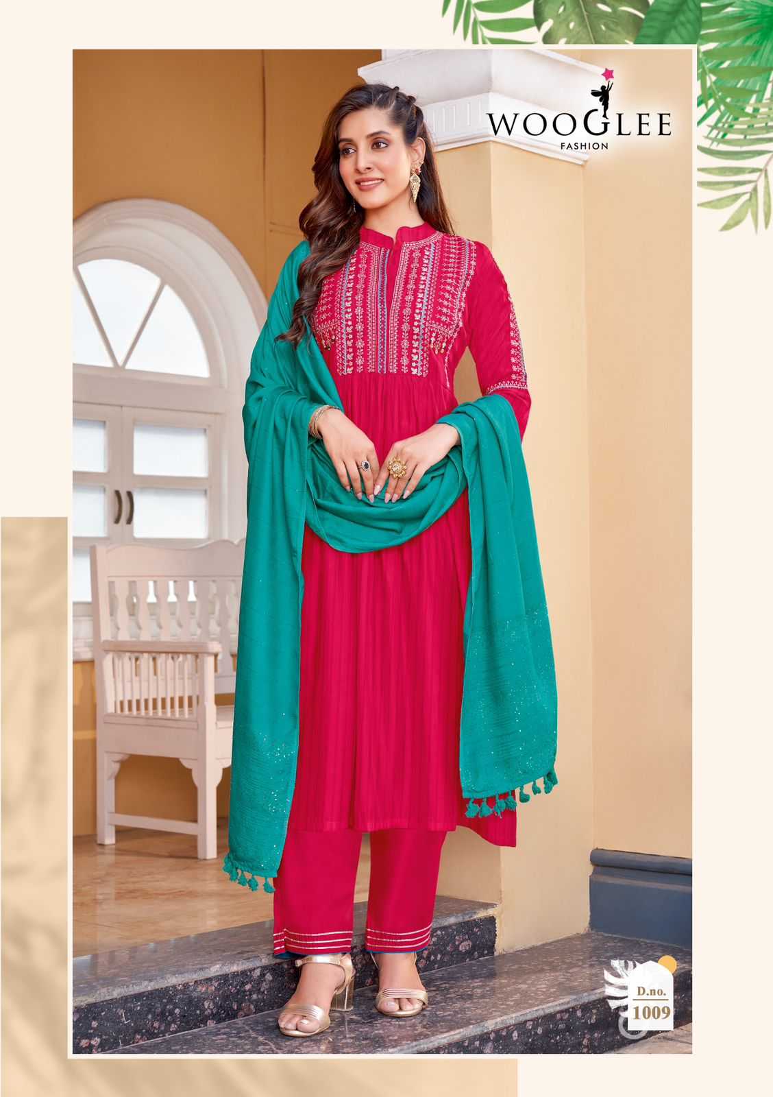 Ynf Rayon RIN190 WOOGLEE-Coral Vol 2 Setwise Collections Wholesale Dresses & Suits Catalogs Manufacturer