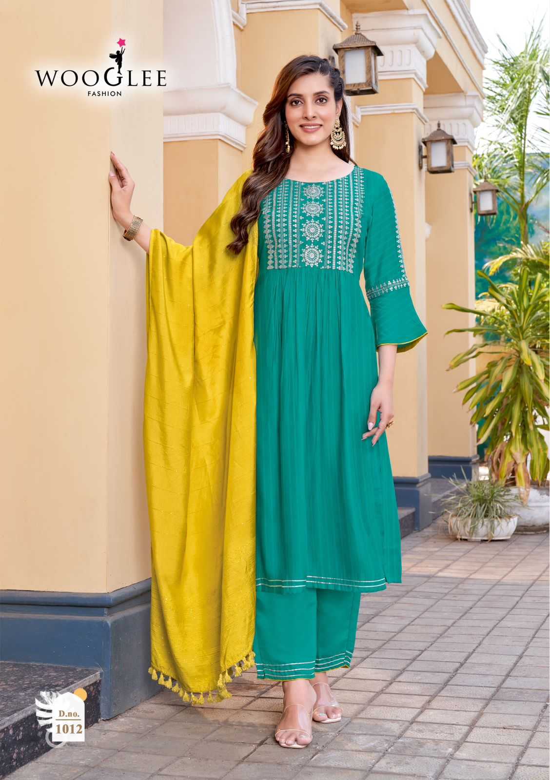 Ynf Rayon RIN190 WOOGLEE-Coral Vol 2 Setwise Collections Wholesale Dresses & Suits Catalogs Manufacturer