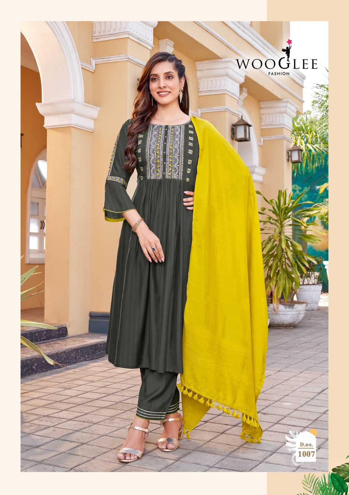 Ynf Rayon RIN190 WOOGLEE-Coral Vol 2 Setwise Collections Wholesale Dresses & Suits Catalogs Manufacturer