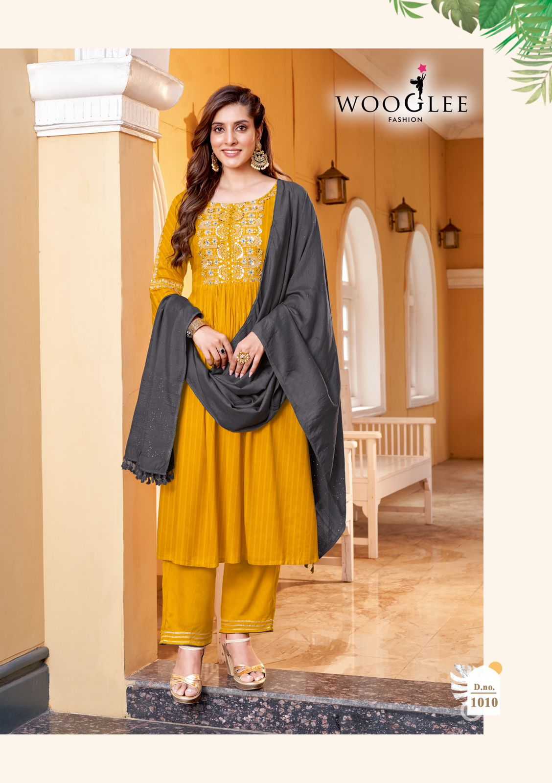 Ynf Rayon RIN190 WOOGLEE-Coral Vol 2 Setwise Collections Wholesale Dresses & Suits Catalogs Manufacturer