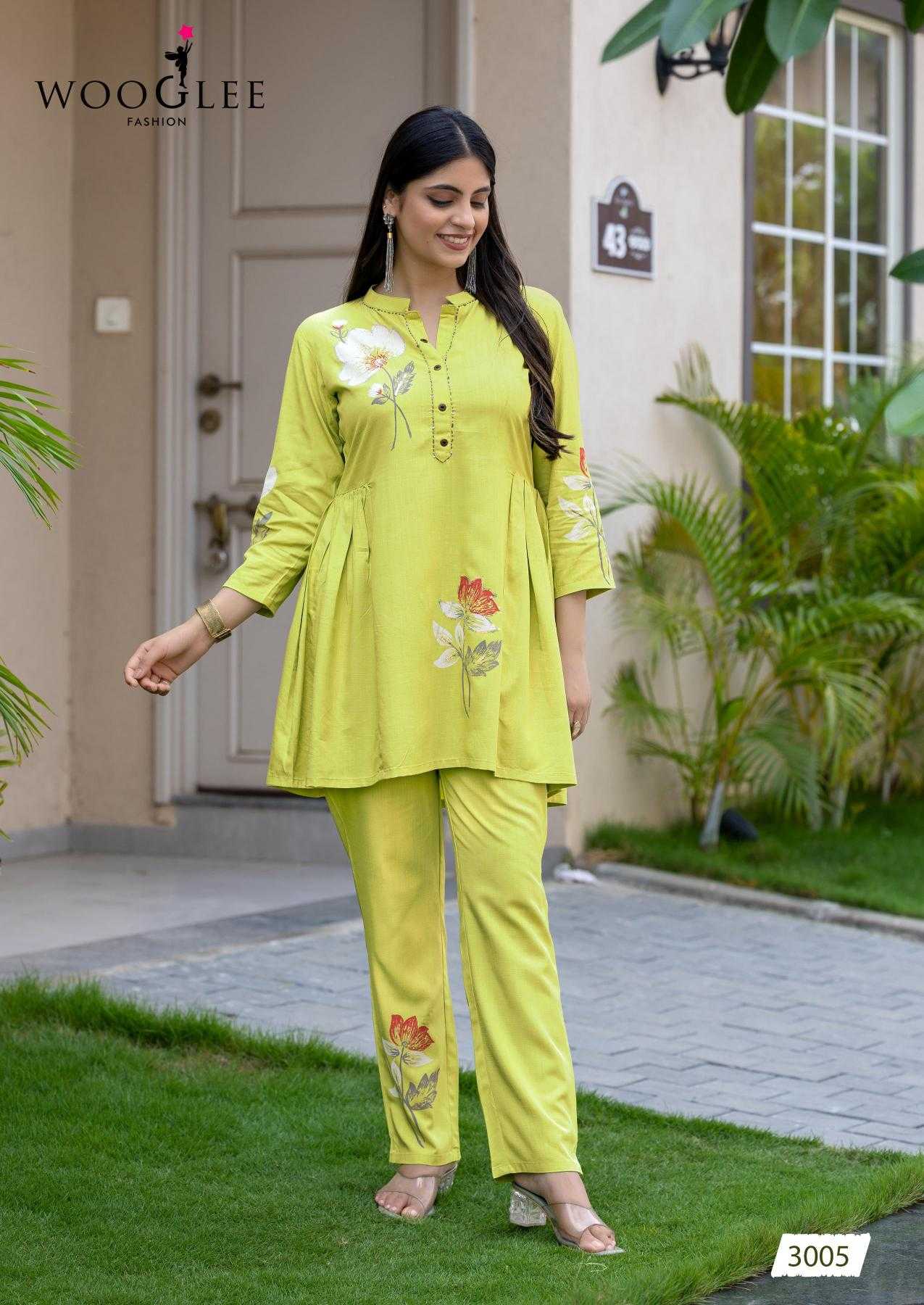 Ynf Rayon RIN190 WOOGLEE-Tulip Vol 2 Setwise Collections Wholesale Kurtis Catalogs Manufacturer