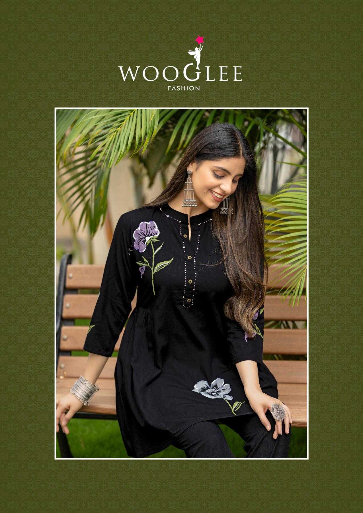Ynf Rayon RIN190 WOOGLEE-Tulip Vol 2 Setwise Collections Wholesale Kurtis Catalogs Manufacturer