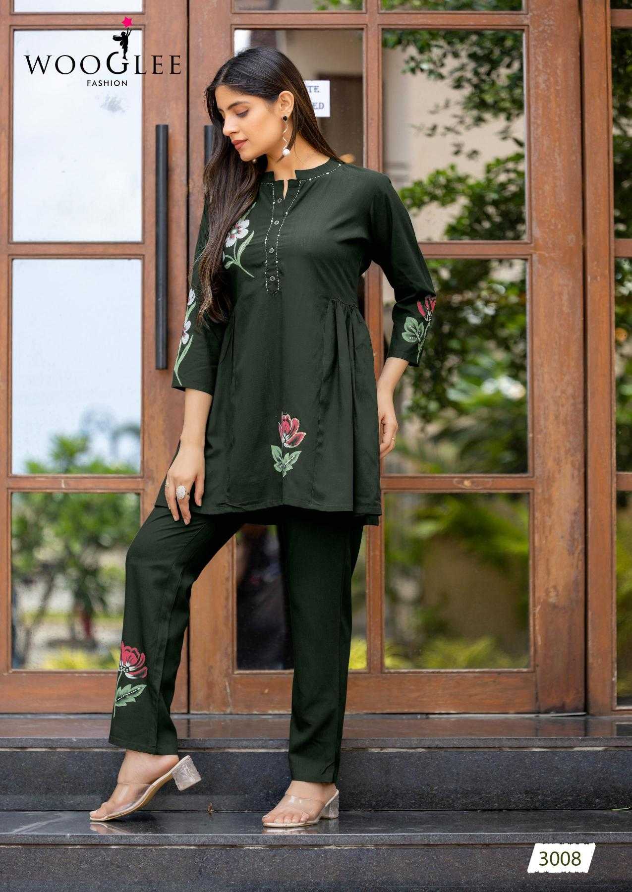 Ynf Rayon RIN190 WOOGLEE-Tulip Vol 2 Setwise Collections Wholesale Kurtis Catalogs Manufacturer