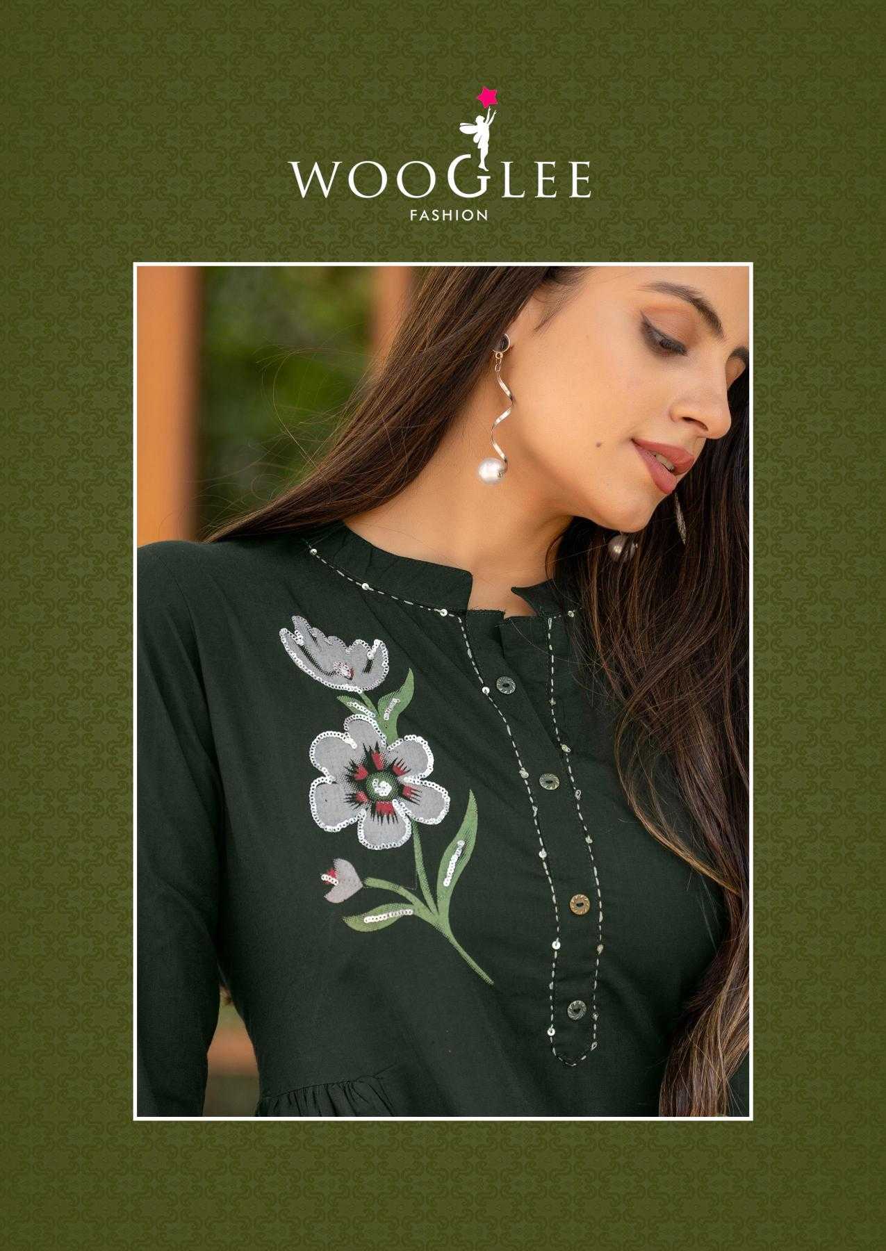 Ynf Rayon RIN190 WOOGLEE-Tulip Vol 2 Setwise Collections Wholesale Kurtis Catalogs Manufacturer