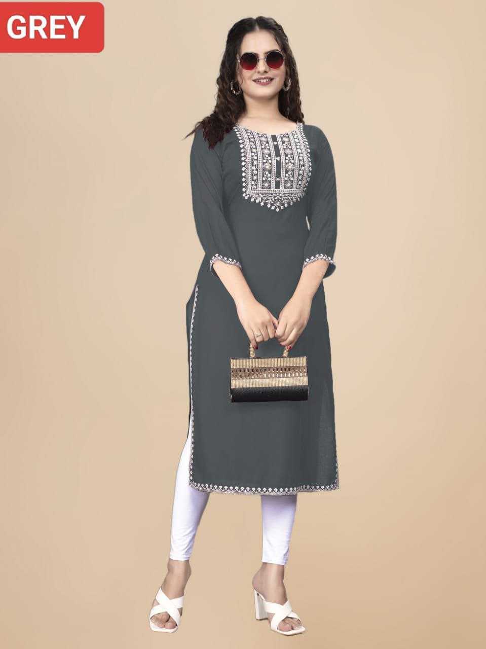 Ynf Rayon RIN220 PARTY Kurti Western Wears Festive Collections Wholesale Casual Kurtis Rayon Kurtis Embroidered Kurtis Manufacturer
