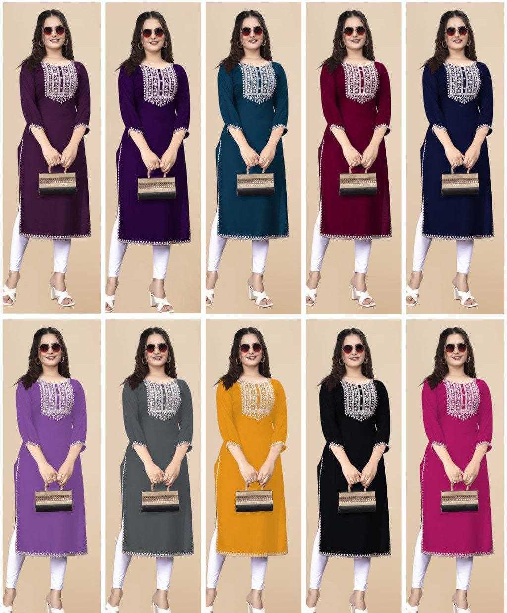Ynf Rayon RIN220 PARTY Kurti Western Wears Festive Collections Wholesale Casual Kurtis Rayon Kurtis Embroidered Kurtis Manufacturer