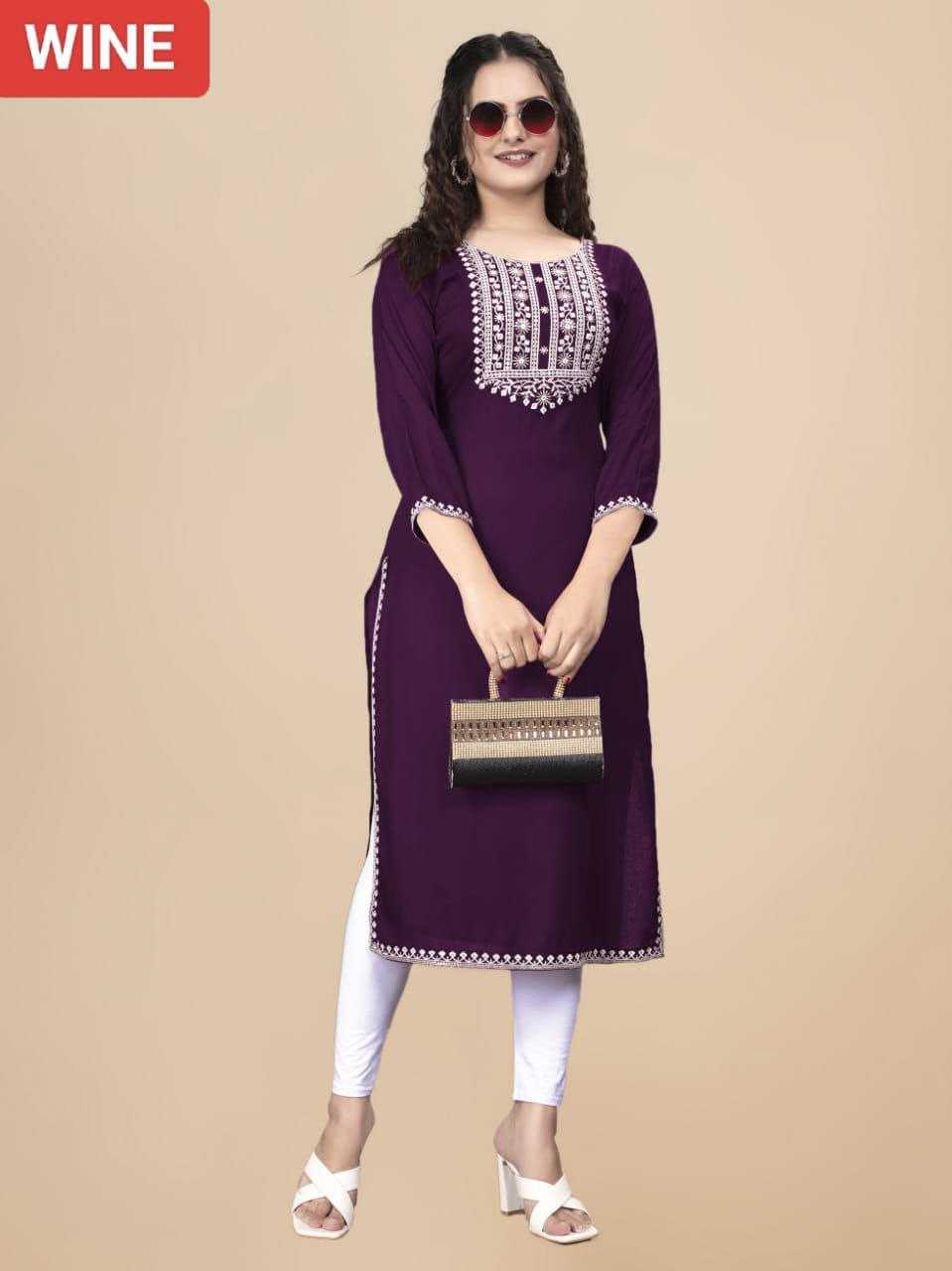 Ynf Rayon RIN220 PARTY Kurti Western Wears Festive Collections Wholesale Casual Kurtis Rayon Kurtis Embroidered Kurtis Manufacturer