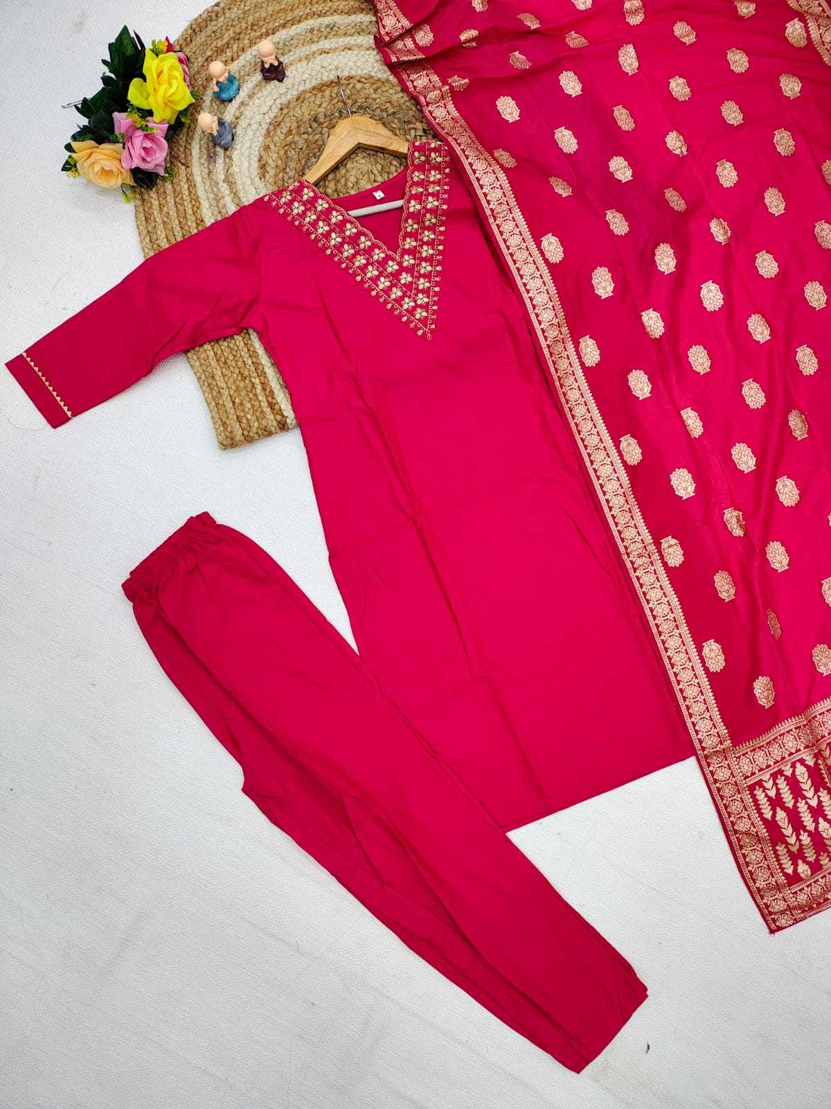 Ynf Rayon RIN222 K4 Kids Wear Wholesale Top & Pant Embroidered Frock Kids Designer Frock Manufacturer