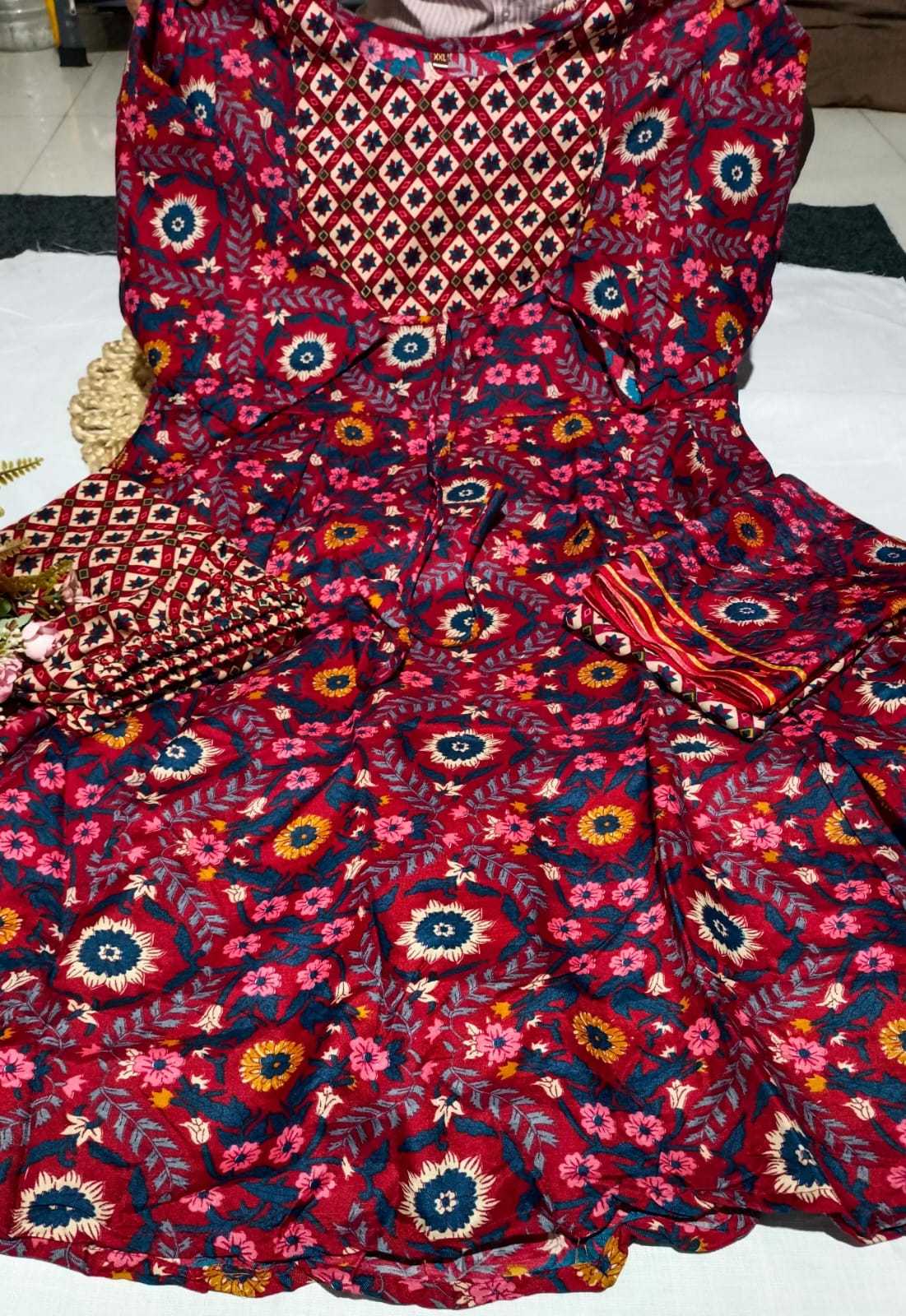 Ynf Rayon RIN222 SI-240 Gowns Wholesale Printed Gowns Party Gowns Designer Gowns Manufacturer