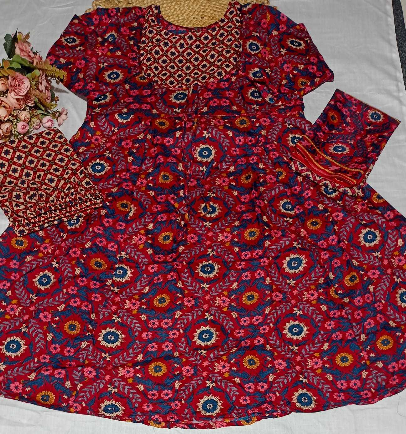 Ynf Rayon RIN222 SI-240 Gowns Wholesale Printed Gowns Party Gowns Designer Gowns Manufacturer